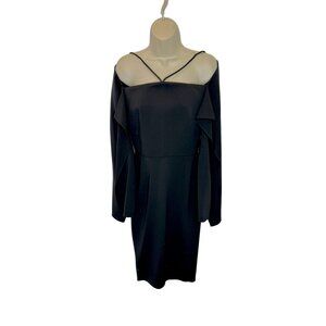 NEW Roland Mouret Black Romolo Cape Sleeve Midi Dress NWT -  Size 8